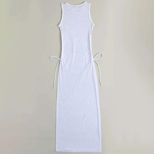 Damen Maxikleid mit verstellbarem Taillenband R&B