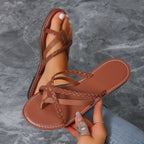 Damen Geflochtene Badesandalen mit anatomischer Sohle und elastischen Riemen R&B