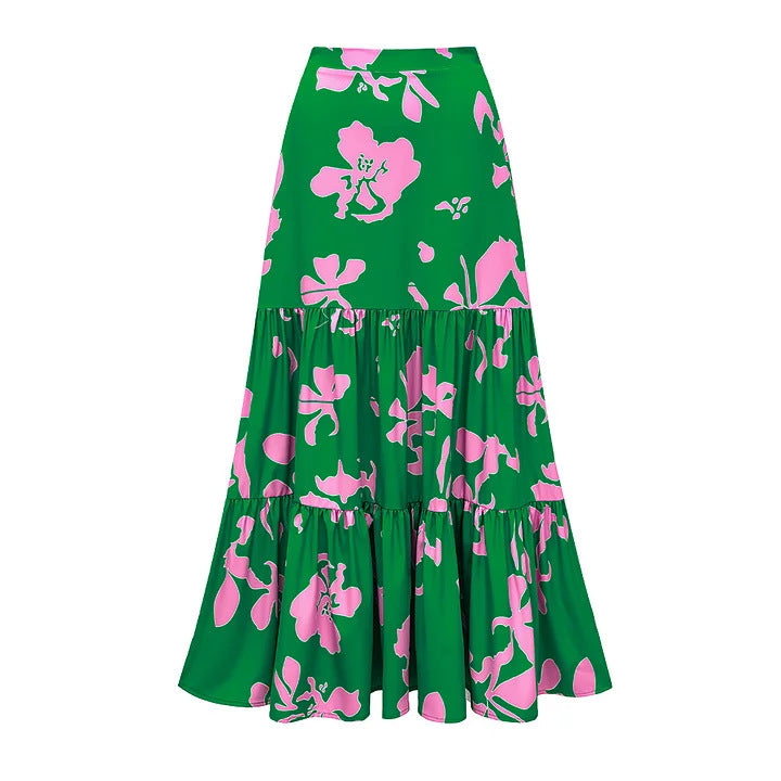 Damen Einteiler Badeanzug mit voluminösen Rüschen und floralem Design R&B