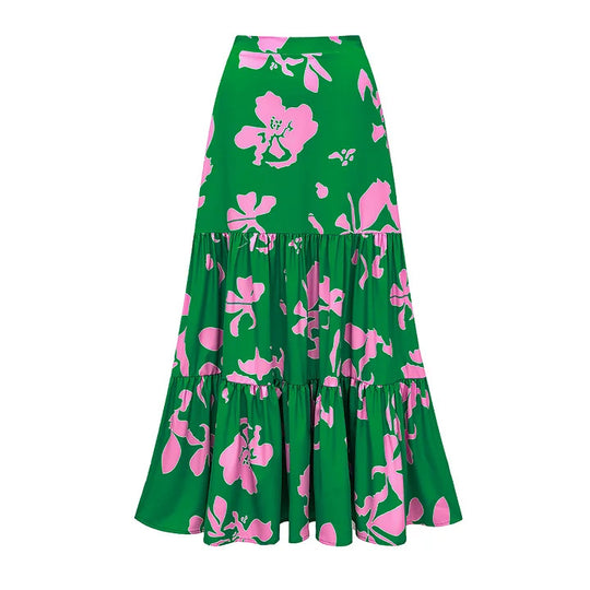Damen Einteiler Badeanzug mit voluminösen Rüschen und floralem Design R&B