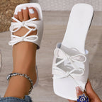 Damen Offene Sandalen mit dekorativen Schleifen-Details R&B