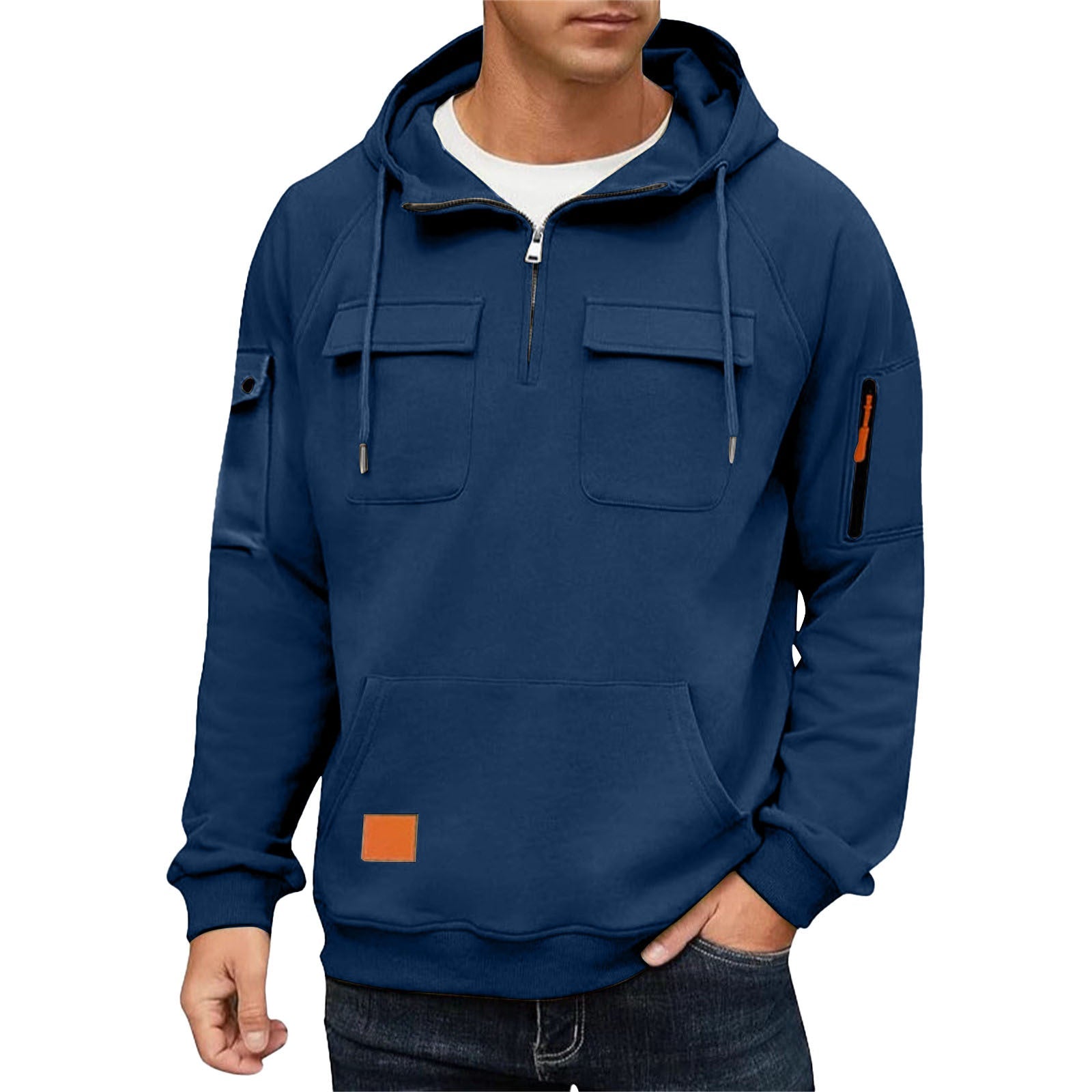 Herren Alltags-Hoodie mit praktischen Taschen R&B