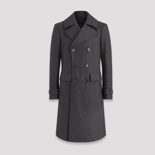 Herren eleganter Doppelt-Mantel mit praktischen Taschen und hochwertigem Futter R&B