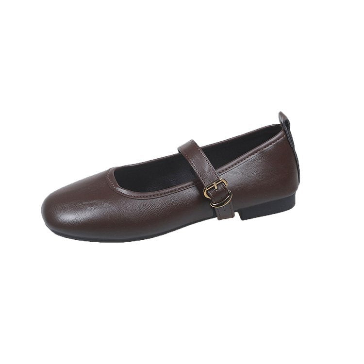Damen komfortable Ballerinas mit verstellbarem Riemen und elegantem Schnallenakzent R&B