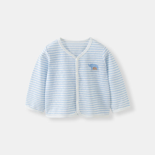Unisex Nan Soft Organic Cotton Snap-Front Baby Cardigan mit besticktem Elefanten R&B