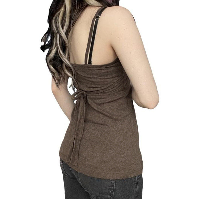 Damen Spaghetti-Trägertop mit eleganter Raffung R&B