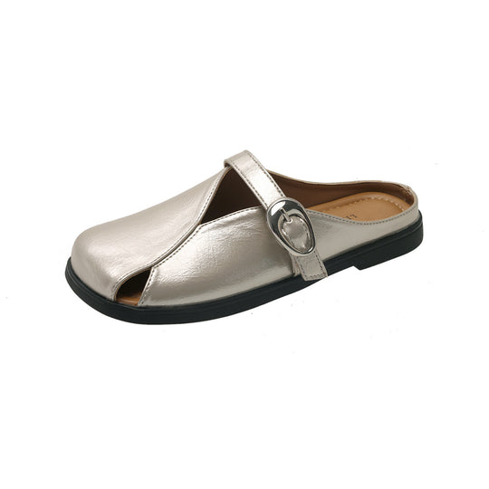 Damen Modische Mules mit verstellbarem Riemen und elastischer Sohle R&B