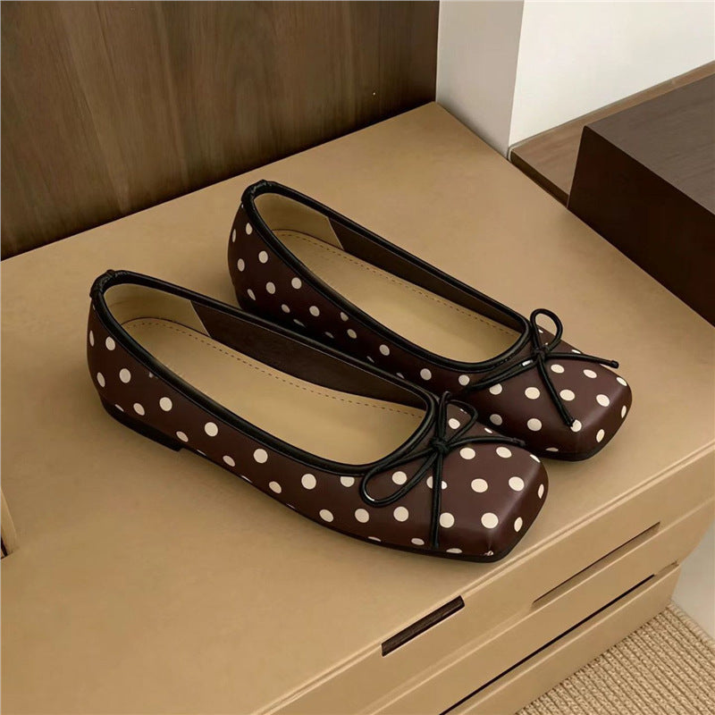 Damen Ballerinas mit Punkten und zarter Schleifenverzierung R&B
