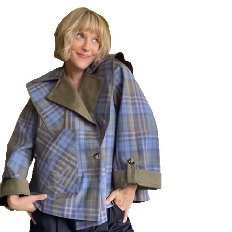 Damen Modische Jacke mit außergewöhnlichem Kragen und einzigartigem Design R&B