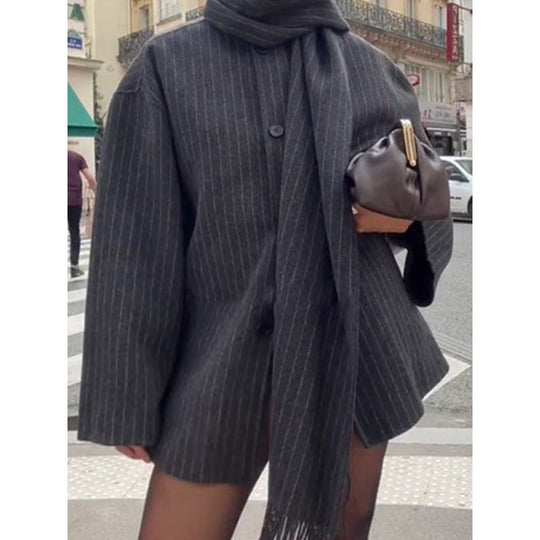 Damen modische Jacke mit eleganten Nadelstreifen R&B