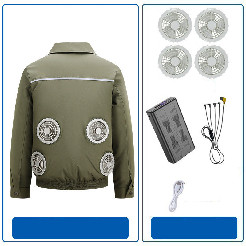 Herren nan atmungsaktive Kühljacke mit integrierten USB-Lüftern R&B