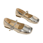 Damen Ballerinas mit dekorativem Riemen und glänzendem Finish R&B