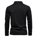 Herren Langärmliges Poloshirt mit modischem Reißverschluss und angenehmer Baumwollmischung