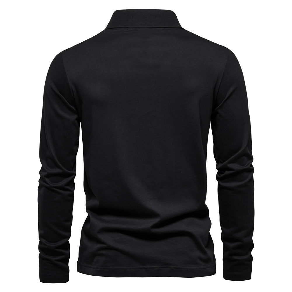 Herren Langärmliges Poloshirt mit modischem Reißverschluss und angenehmer Baumwollmischung