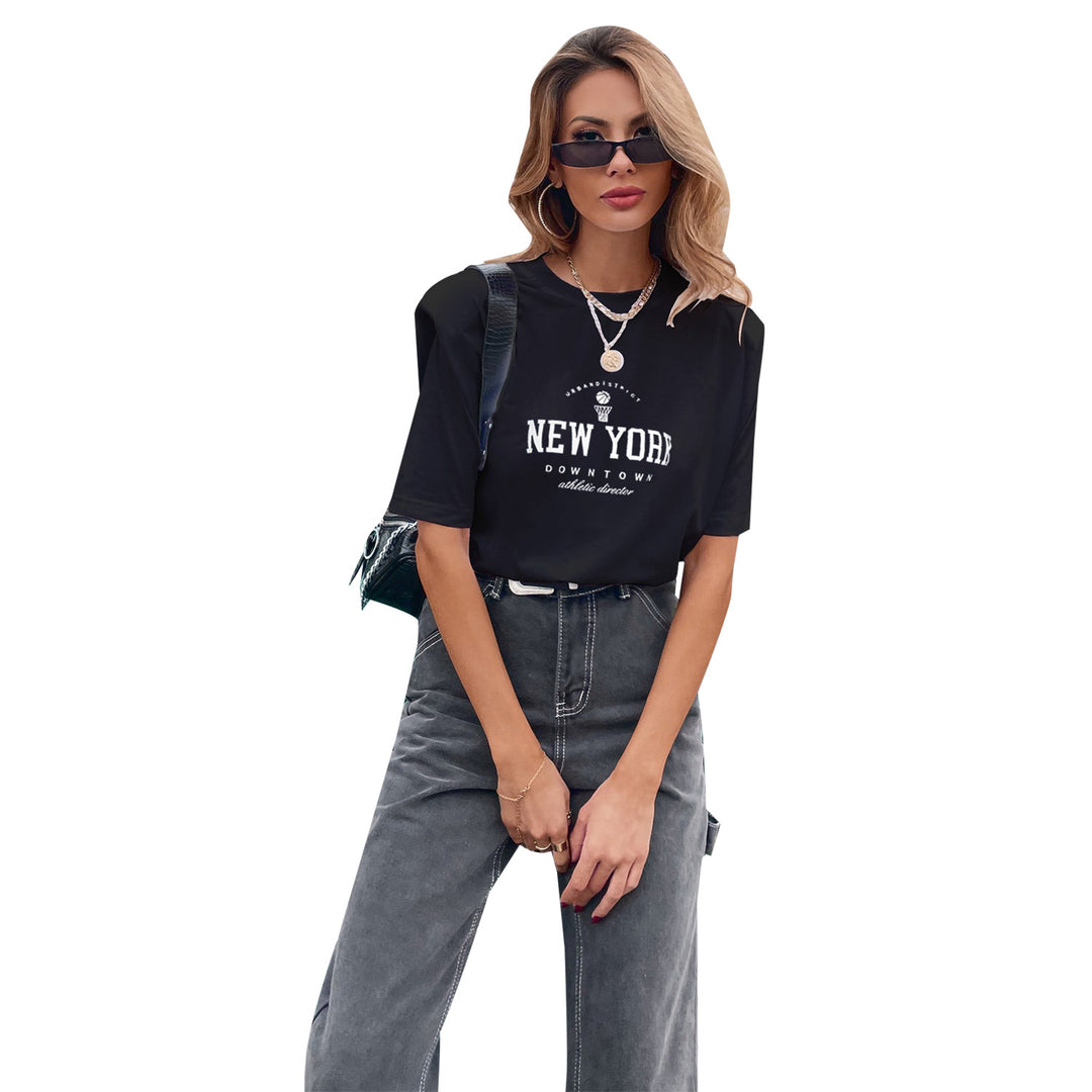 Damen T-Shirt mit modischem New York Druck und lässigem Schnitt R&B