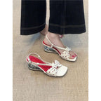 Damen elegante Bogen-Sandalen mit Riemchen R&B