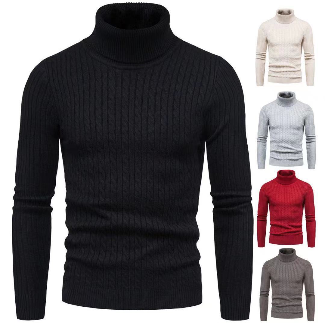 Herren Rollkragenpulli mit strukturiertem Zopfmuster R&B