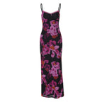 Damen Maxikleid mit feinem floralem Design und verstellbaren Trägern R&B