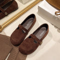 Damen Ballerinas mit eleganter Schnalle und weichem Veloursleder EB