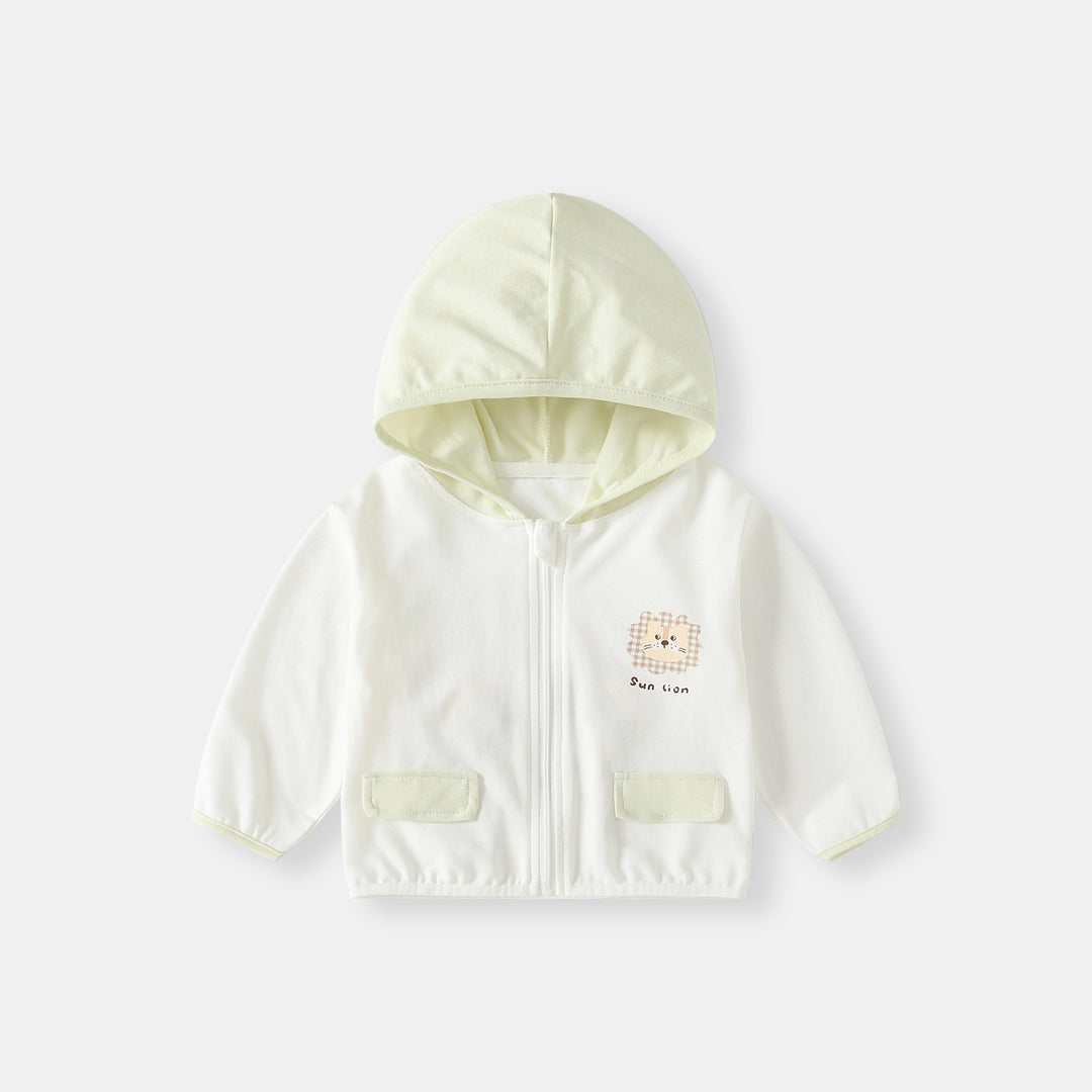 Unisex nan Kapuzenjacke für Kleinkinder mit UV-Schutz, Reißverschluss und elastischen Bündchen R&B