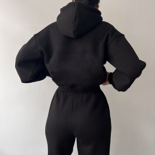 Damen modisches und lässiges Hoodie-Set mit weitem Schnitt R&B
