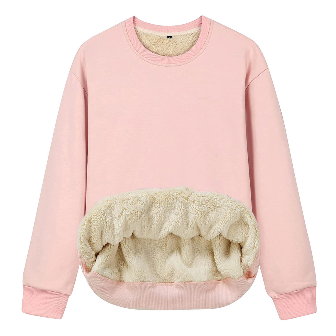 Damen Kuscheliger Sweatshirt mit weichem Innenfutter und Rundhalsausschnitt R&B