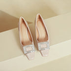 Damen elegante Pumps mit funkelnder Strassschnalle
