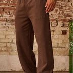 Herren bequeme Freizeithose mit seitlichen Eingrifftaschen und elastischem Bund R&B