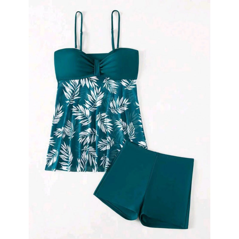 Damen Tankini-Set mit floralem Design und sportlichen Shorts R&B