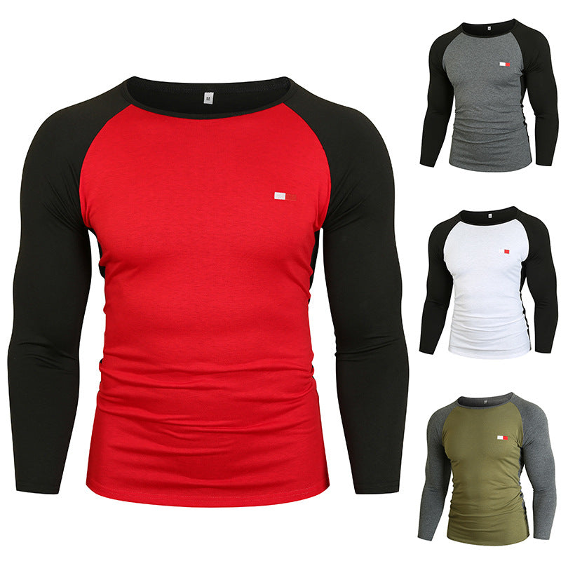 Herren Langarm-T-Shirt mit Raglanärmeln und hochwertiger Baumwolle