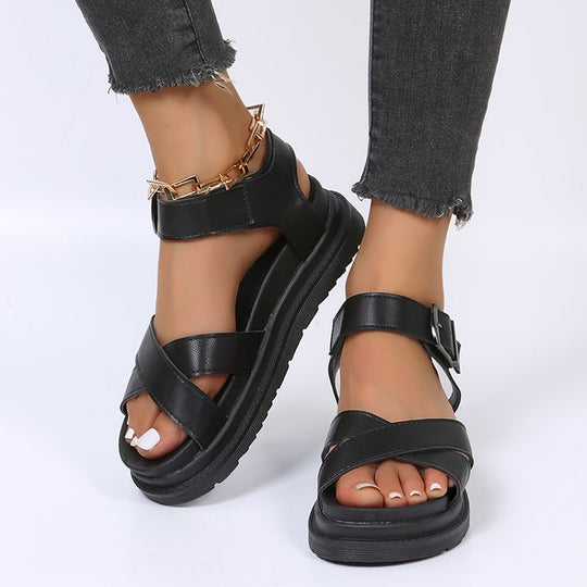 Damen Sandalen mit verstellbarem Riemen und rutschfester Sohle R&B