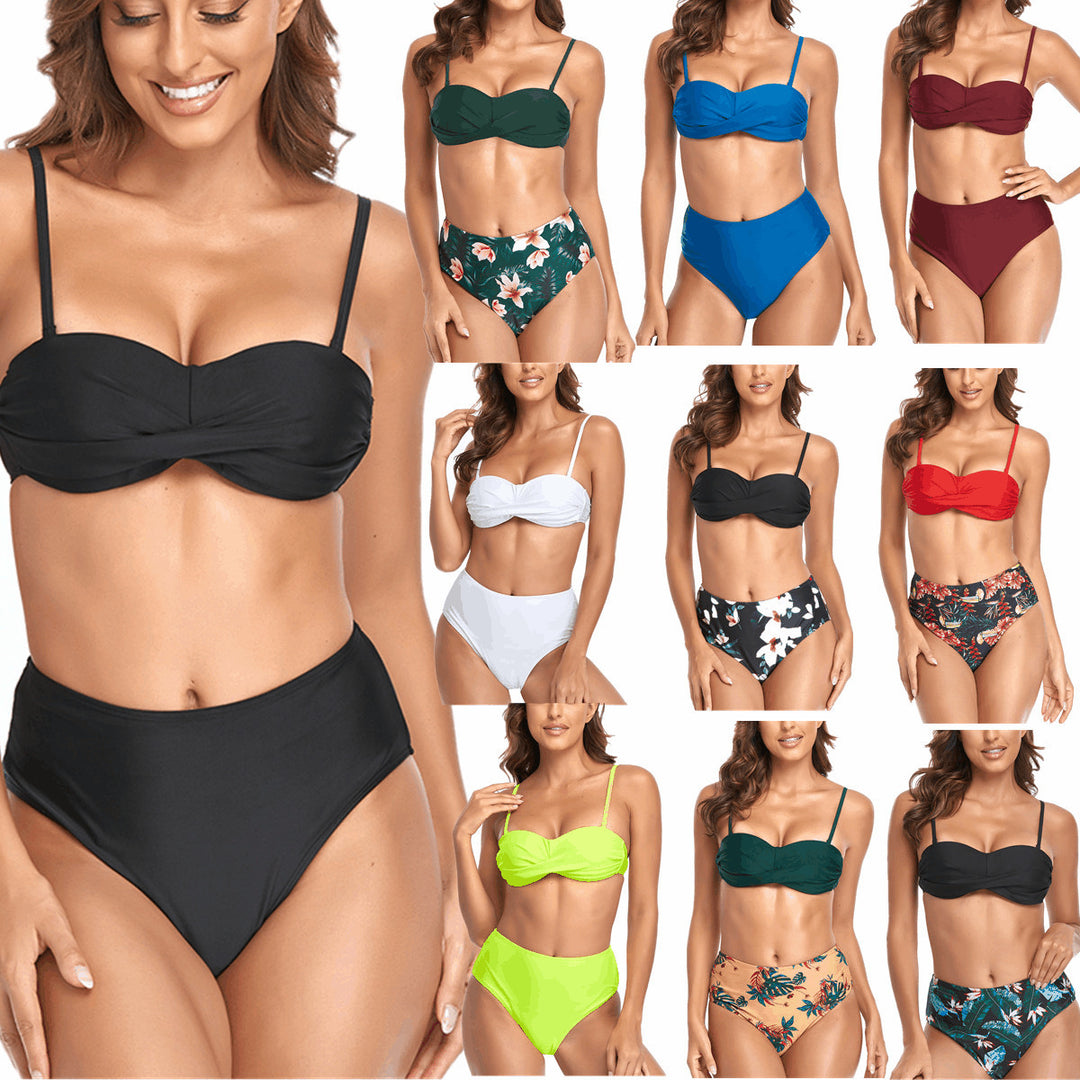 Damen Bikini-Set mit verspieltem Knotendesign und hohem Beinausschnitt R&B