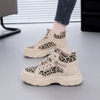 Damen High-Top Sneakers mit auffälligem Leopardenmuster und trendiger Sohle R&B