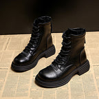 Damen Leder Combat Boots mit robustem Profil und modischem Design R&B