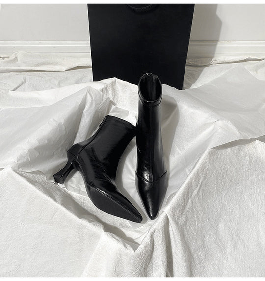 Damen Elegante High Heel Stiefeletten mit schmaler Silhouette und spitzem Design R&B