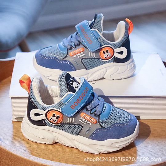 Damen Sportliche Kindersneaker mit verstellbarem Klettverschluss und niedlichem Tiermotiv R&B