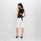 Damen Chic Rollkragen Top mit Raffung und Bindegürtel R&B