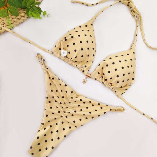 Damen Triangel-Bikini mit floralem Design und verstellbaren Trägern R&B