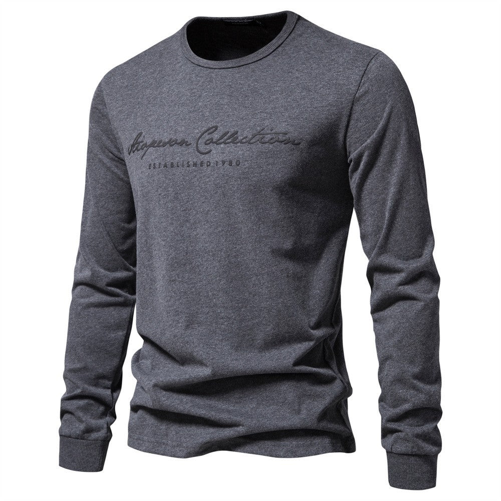 Herren Langarmshirt mit zeitgemäßer Schriftzug