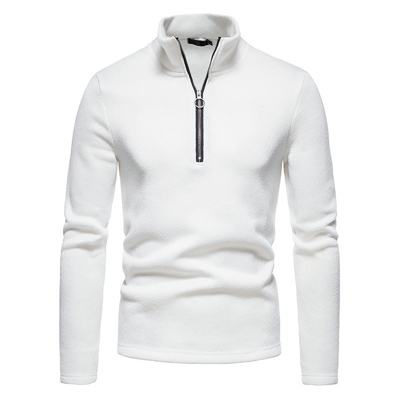 Herren Fleecepullover mit Stehkragen und innovativem Reißverschluss R&B