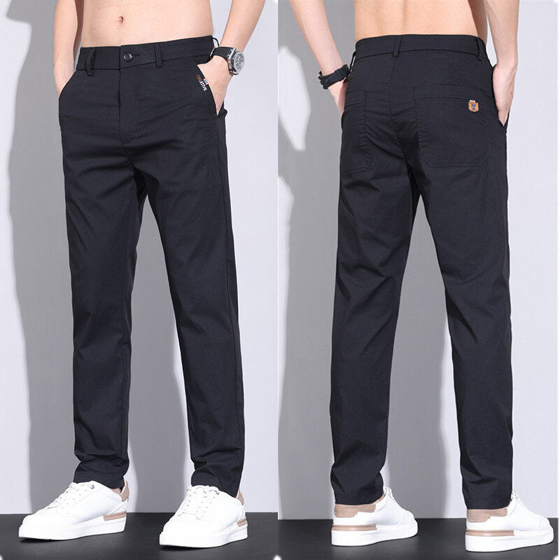 Herren modische Chino-Hose mit elastischem Bund und praktischen Seitentaschen R&B