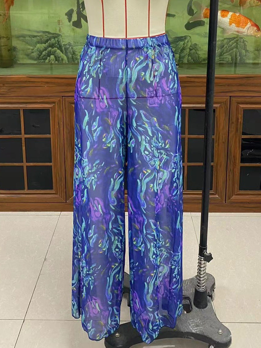 Damen Elegante Strandhose mit floralem Muster R&B