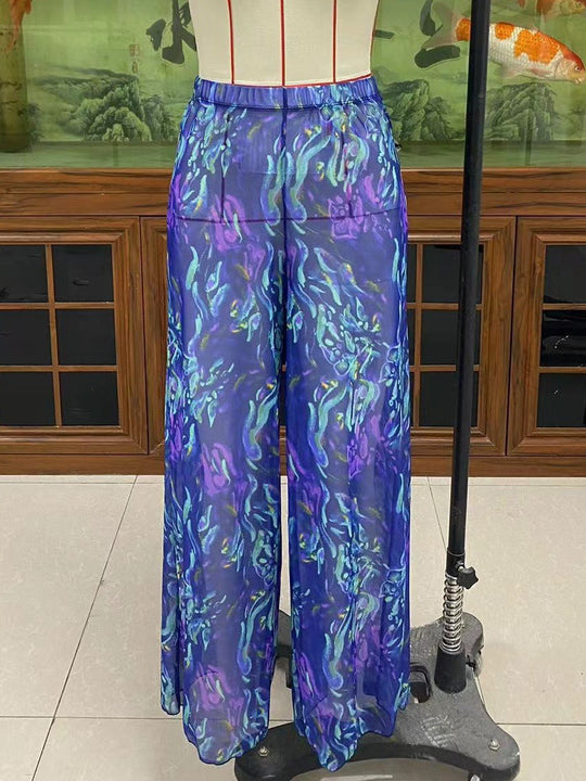 Damen Elegante Strandhose mit floralem Muster R&B