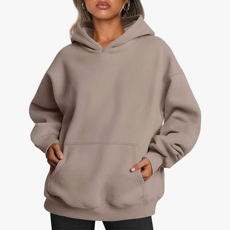 Damen Übergrößen Kapuzenpullover mit praktischen Taschen undlässigem Schnitt R&B