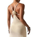 Damen figurbetontes Sommermaxikleid mit aufregendem Seitenschlitz R&B