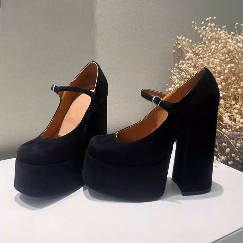 Damen Plateau High Heels mit verstellbarem Riemchen R&B