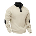 Herren nan Halbzip-Sweatshirt mit Stehkragen, Raglanärmeln und Ellbogenpatches R&B