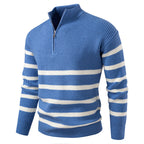 Herren modischer Rollkragenpullover mit strukturiertem Design und halbem Reißverschluss R&B