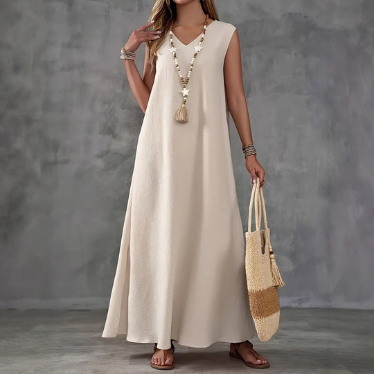 Damen Maxikleid mit schickem V-Ausschnitt und seitlichen Schlitzen R&B