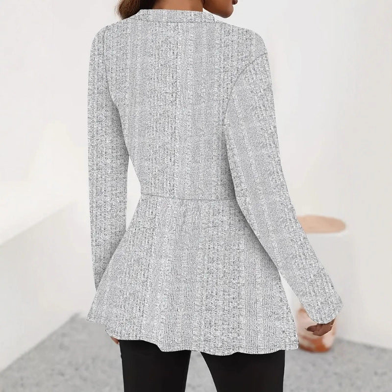 Damen Moderne Strickjacke mit asymmetrischem Schnitt und eleganten Details R&B